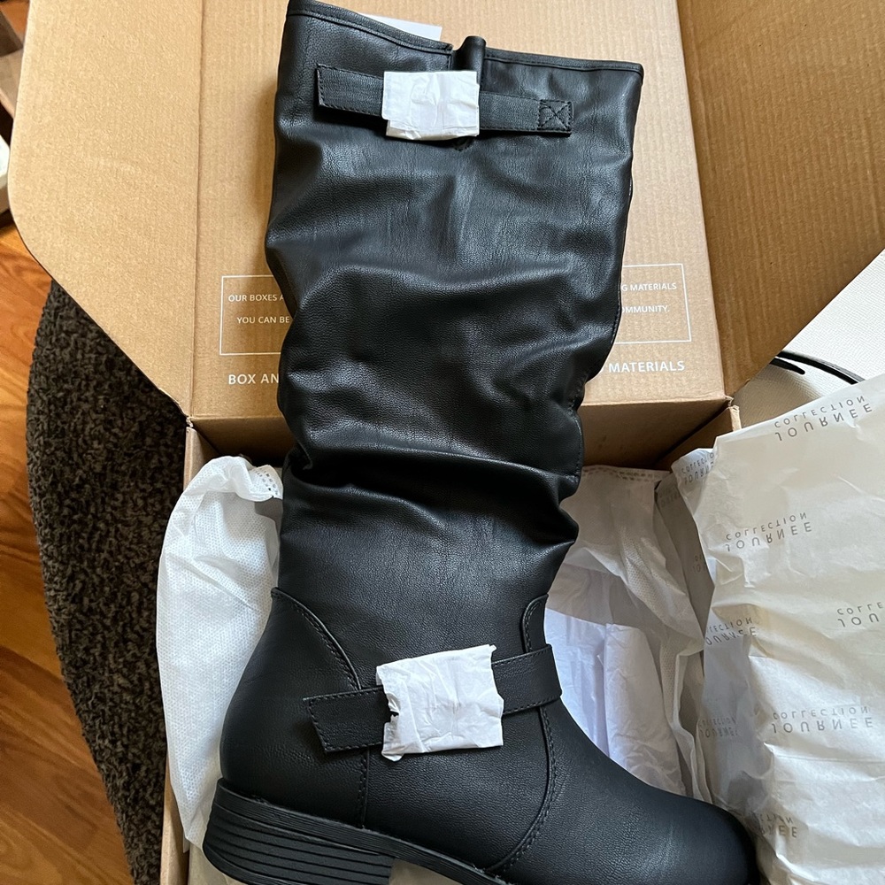 New Black boots from Kohl’s.
Journee Collection Stormy Women's Knee-High Boots